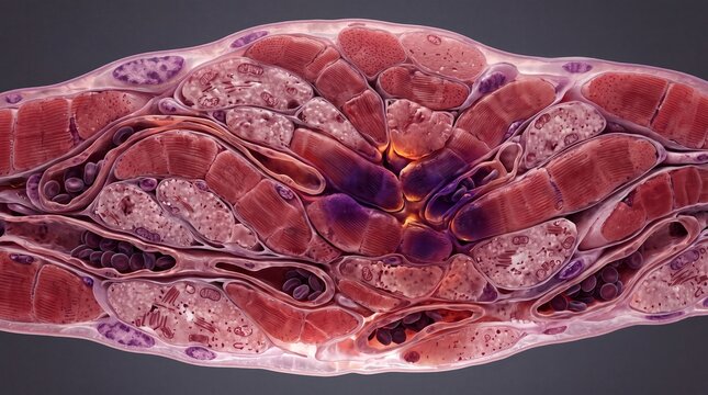 Cross section of skeletal muscle fiber microscopic anatomy