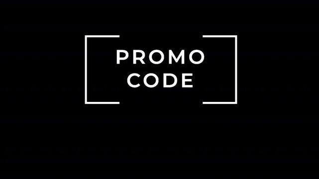 Alpha channel transparency promo code text revealing animation for discount and special offer campaigns. Black friday and cyber monday promotion element