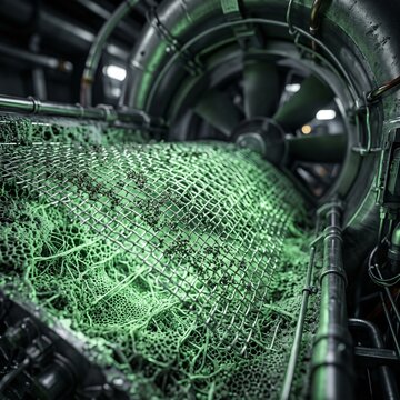 Massive Direct Air Capture Plant with Giant Fans in Volcanic Landscape