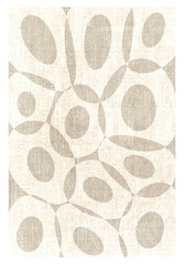 Minimalist geometric leaf pattern fabric with neutral tones for © AB vector designer