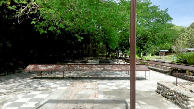Ruins of Armero Destroyed by the 1985 Nevado del Ruiz Volcanic Eruption in Tolima, Colombia. Establishing Shot.
