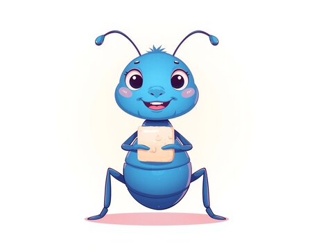 Blue ant happy with suger cube 