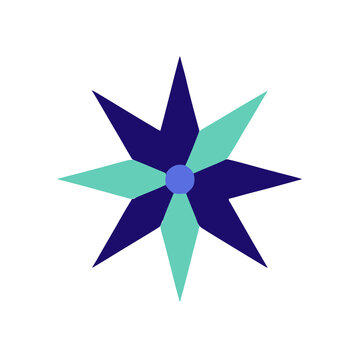 Geometric star shape with alternating colors