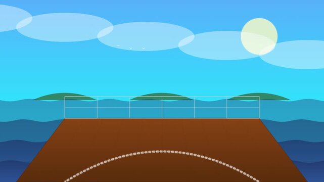 Vector Illustration of a Wooden Pier Over Water