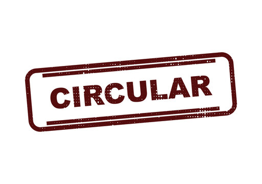 Red circular stamp with word circular on white background Vector, illustration