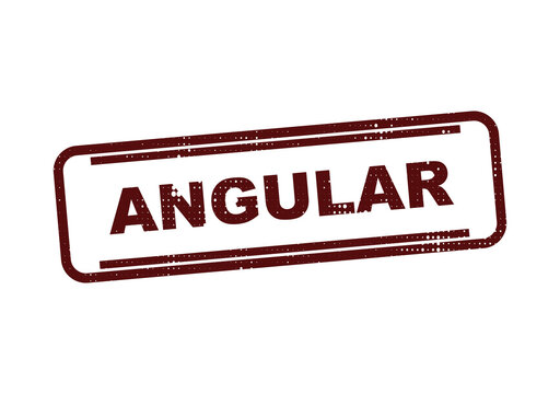 Angular logo stamp with red border on white background Vector, illustration