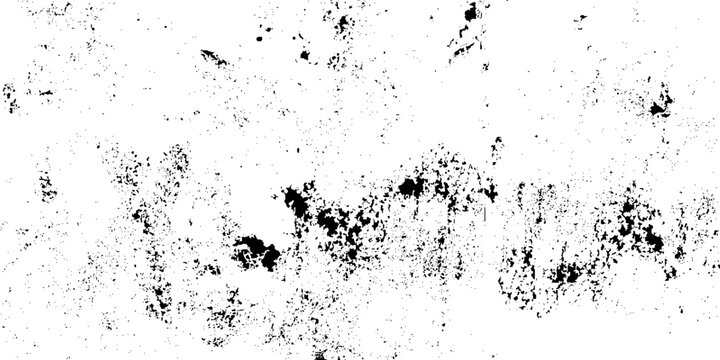 Monochrome texture composed of irregular graphic elements. Distressed uneven grunge background. Abstract vector illustration. 