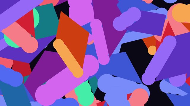 Abstract Geometric Vector Capsule Wave Colorful Floating Shapes Background