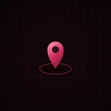 Map location pin dropping with ripple on grid, seamless loop