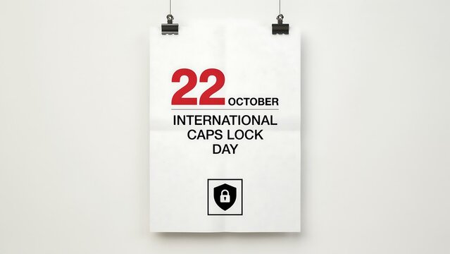 International caps lock day calendar page for october 22