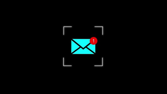 message icon animation. white color message box icon message animation. New message. Mail inbox notification icon and motion graphics of info concept