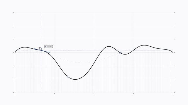 Vector line graph editing tool with pen path adjustment graphic design bezier curve data visualization editing software interface design graphic design bezier curve data visualization editing software