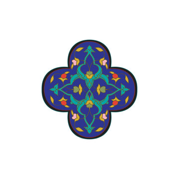 Traditional Turkish İslamic Motif Design with Ottoman Floral Elements, pen&ccedil; and Rumi Vector