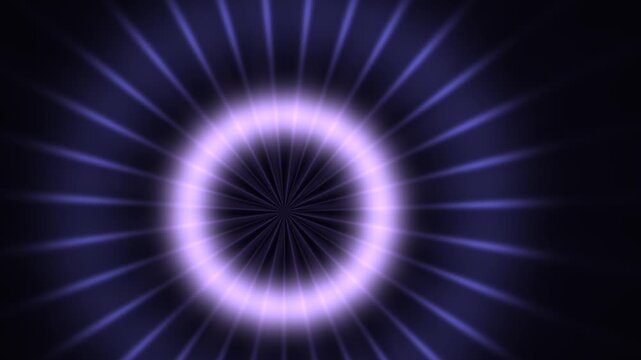 Abstract purple glowing circular portal background, with radiant light, rays and dynamic, tunnel motion also, transparent background