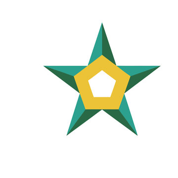 Geometric star with pentagon shape