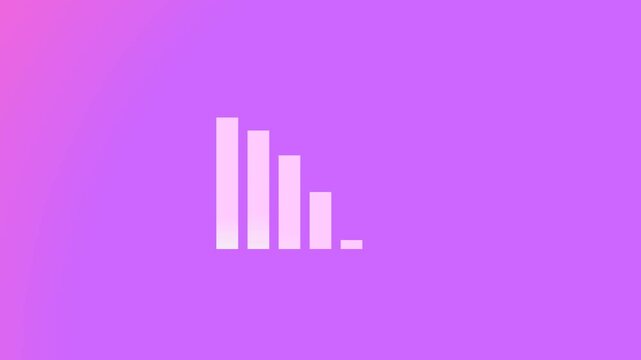 Business bar chart graph animation motion graphics on a purple pink background wallpaper gradient