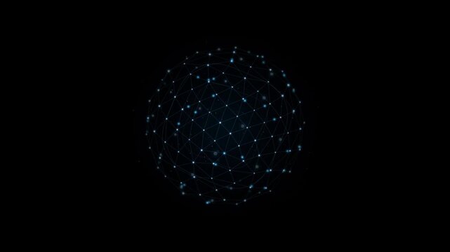 Stock footage abstract quantum cloud computing network seamless looping video asset with play button overlay