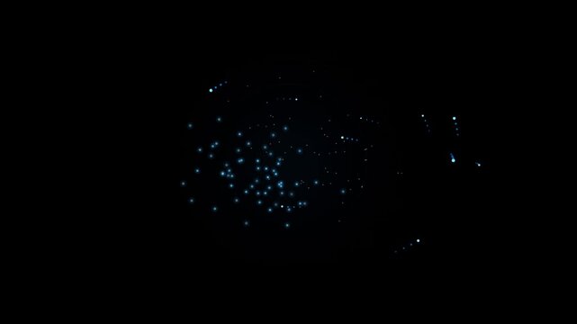 Quantum computing infrastructure abstract motion graphic, glowing blue network nodes and data connections, futuristic technology background for corporate presentation