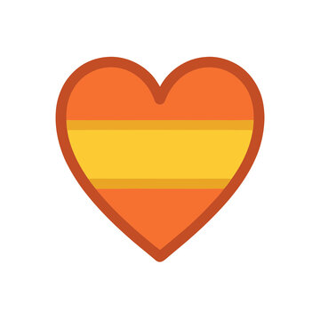 Heart with Spanish flag colors