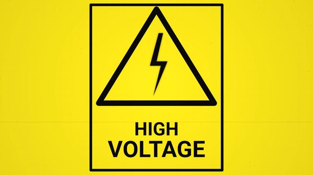 High Voltage Warning Sign Symbol Animation