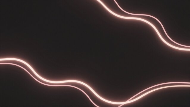 abstract background black background center three curved lines pink color lines arranged way creates wave like pattern line slightly overlapping one below pink lines appear glowing giving neon like