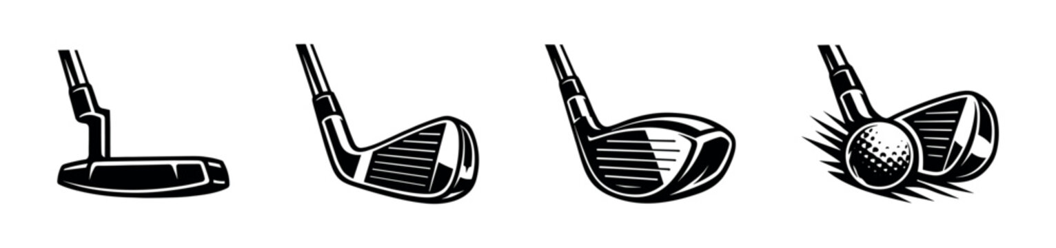 Set of Professional Golf Club Icons