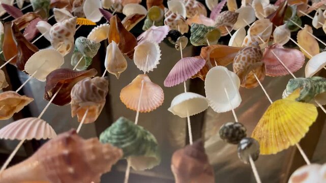 Seashell mobile hanging, handmade