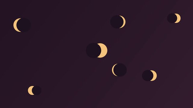 Bucle sin costuras: fondo de patr&oacute;n de fases lunares dorado