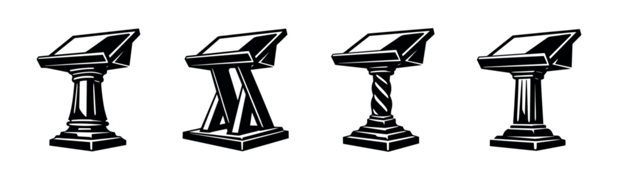 Set of Four Classic Wooden Lecterns