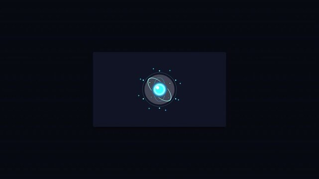 Futuristic digital core with glowing blue orb and orbital rings representing advanced technology energy source and artificial intelligence concept
