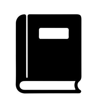 Black book icon isolated on transparent background