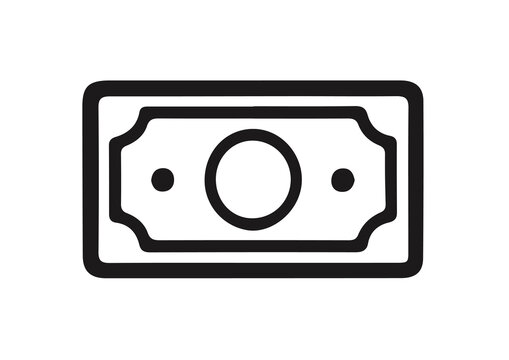 Simple banknote icon isolated on transparent background