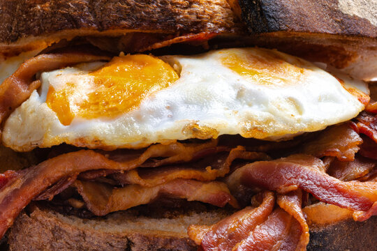 breakfast bacon and eggs sandwich
