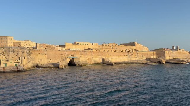 29 April 2026 Republic of Malta, Valletta Cruise Port, Abercrombie's Bastion, Submariner&rsquo;s Walk, Rocky Beach - cruising by historic sightseeing spots Boom-Defence Fort St Elmo