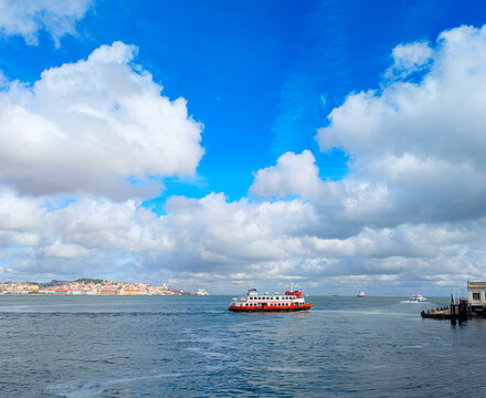 ferry Tagus River  Lisbon Portugal