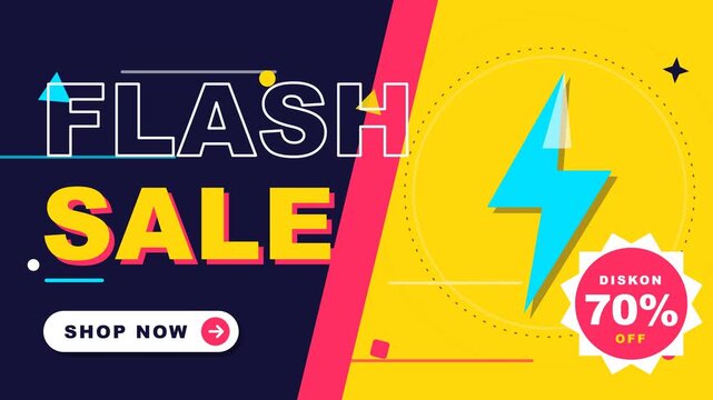 Flash sale marketing graphic banner advertisement with 70 discount, suitable for promoting products in a limitedtime offer.