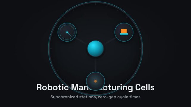 Robotic Manufacturing Concept Animation &mdash; Seamless Loop Motion Backg
