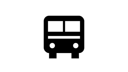 Bus icon, black solid symbol on white background © Maaz