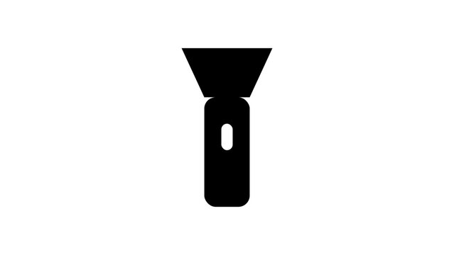 Flashlight icon, black solid symbol on white background