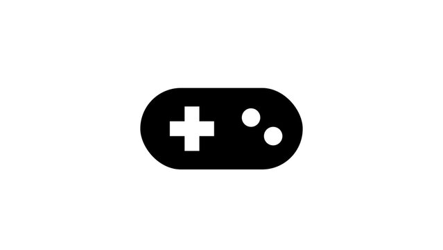 Game controller icon, black solid symbol on white background