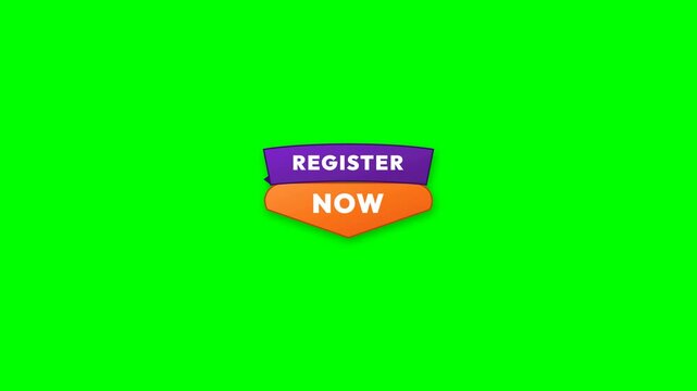 Animated Register Now Button with Bright Colors and Call to Action.