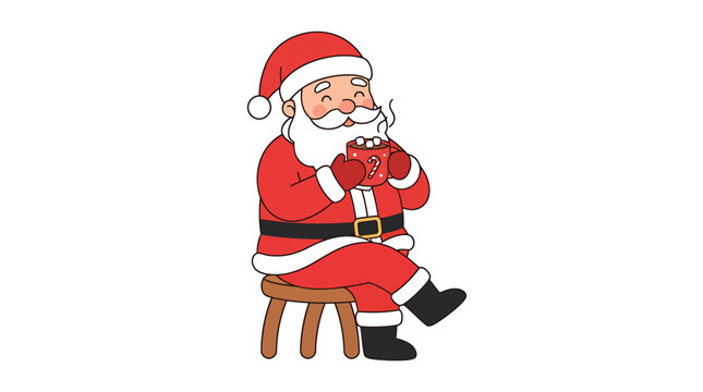 Santa claus drinking hot cocoa