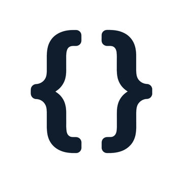 Minimalist Curly Brackets Code Syntax Vector Icon