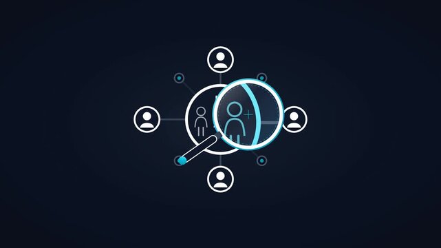 Digital Network and Data Analysis Concepts with Human Interaction.