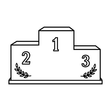 Winners Podium First Second and Third Place Black and White Illustration