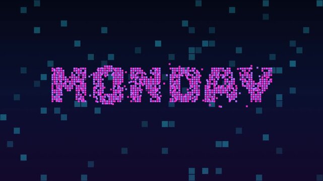 Cyber Monday title built from flying pixels with a deals go live label