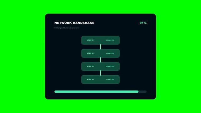 Network handshake progress loading bar animation screen
