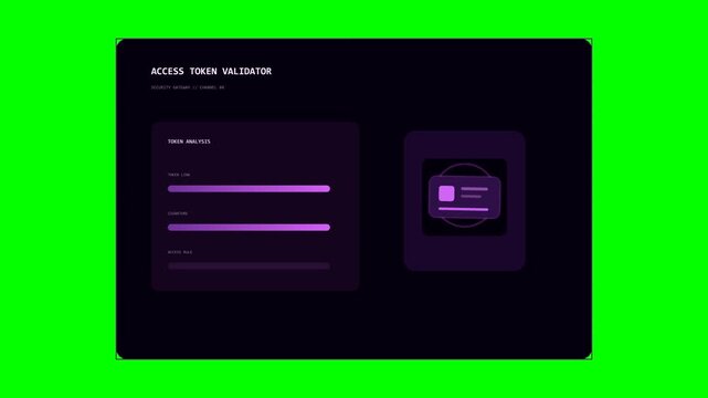 Digital access token validator interface animation