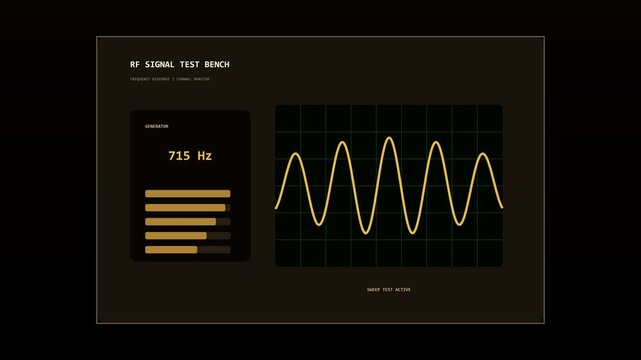 Oscilloscope wave signal monitor testing animation