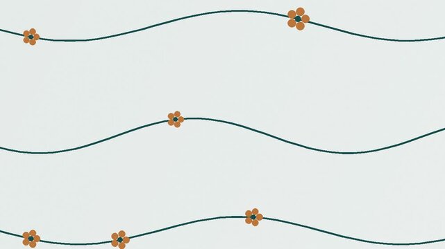 ティール＆カッパーのアールヌーヴォー模様の背景（斜め方向の動き）
